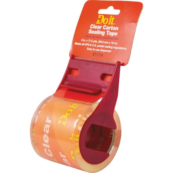 Do it Best Packing Tape 971774 - Weather Resistant, Water Resistant, Box Sealing Tape - 2" x 17.5 yd, 4 Pack