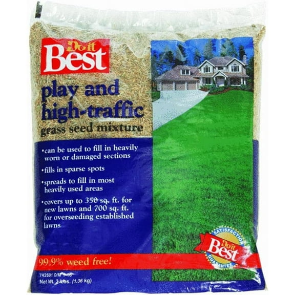 Do it Best Play and High Traffic Grass Seed, 25LB PLAY/TRAFFIC SEED