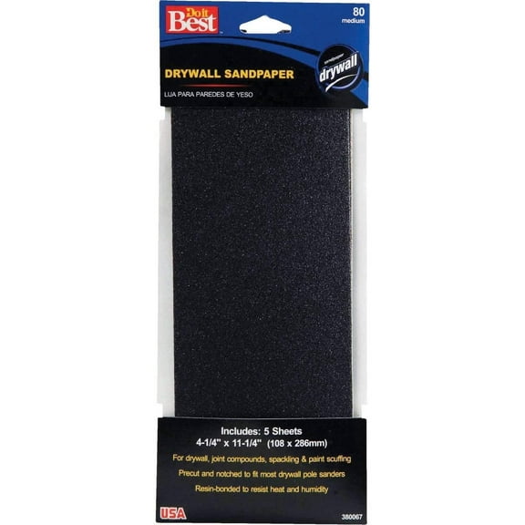 Do it Best Precut Drywall Sandpaper, 80G DRYWALL SANDPAPER