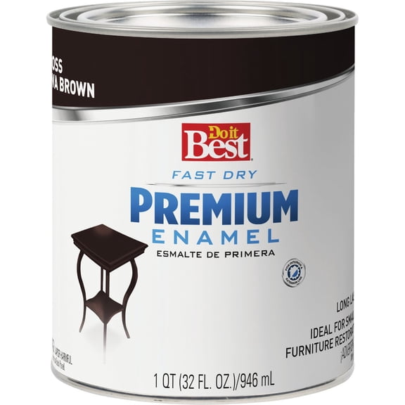 Rust-Oleum Premium Latex Enamel Interior Paint - Brown Enamel - 1/2 Pint Interior & Exterior Use, Professional Finish