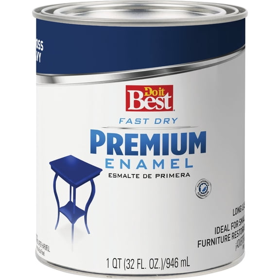 Rust-Oleum Premium Latex Enamel Paint - Enamel, Interior/Exterior - 1/2 Pint, Navy Blue Interior & Exterior Use, Professional Finish
