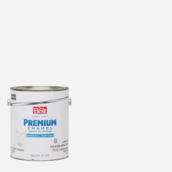 Rust-Oleum Premium Latex Enamel Interior Paint - Enamel Finish, White, 1/2 Pint Interior & Exterior Use, Professional Finish