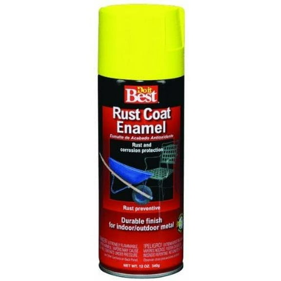 Rust-Oleum Rust Coat Enamel Spray Paint - Durable, Interior/Exterior - 12 oz, Yellow