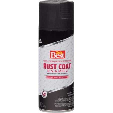 Do it Best Rust Coat Aerosol Enamel, FLT BLK Rust Spray Paint
