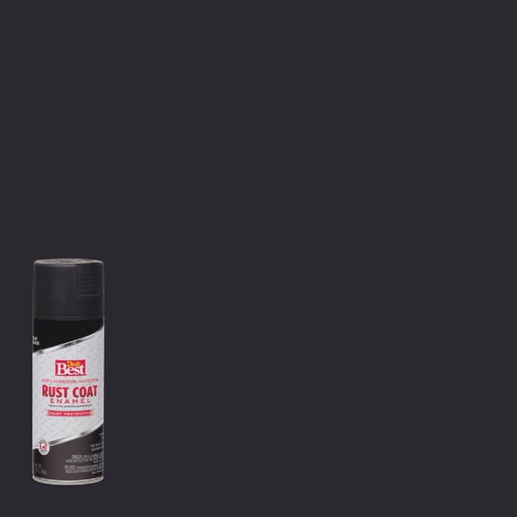 Rust-Oleum Rust Coat Spray Paint Flat Black - Durable, Anti-Rust - 12 Oz