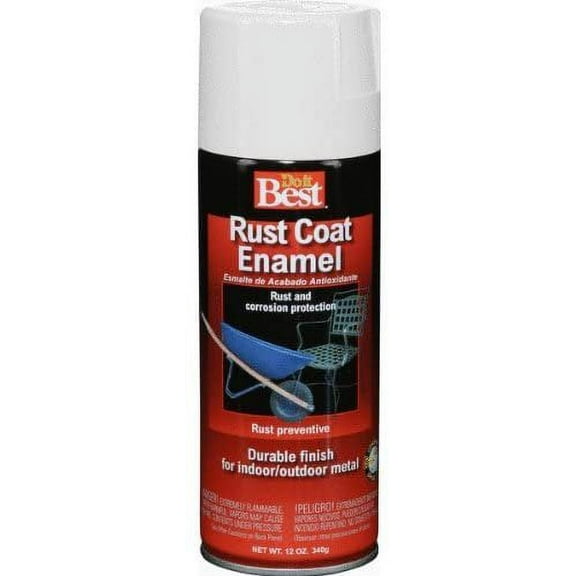 Rust-Oleum Rust Coat Spray Enamel - Durable, Interior/Exterior - 12 oz, White