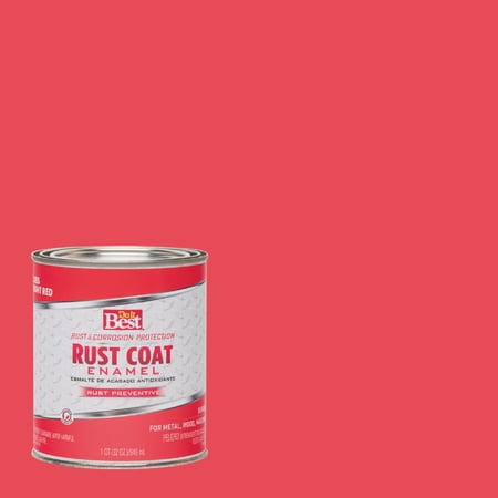 Rust-Oleum Rust Coat Enamel - Durable Oil-Based Gloss Paint - 1 Qt., Bright Red — Interior & Exterior Use, Professional Finish