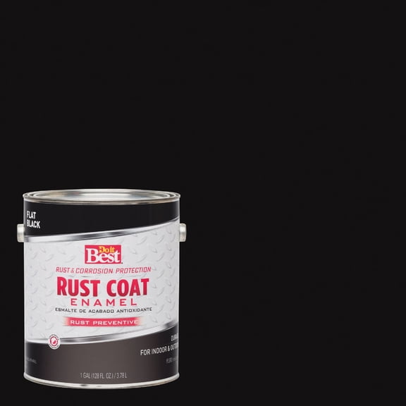 Rust-Oleum Rust Coat Enamel Flat Black - Durable Oil-Based Paint - 16 1/2 Pint  Interior & Exterior Use, Professional Finish