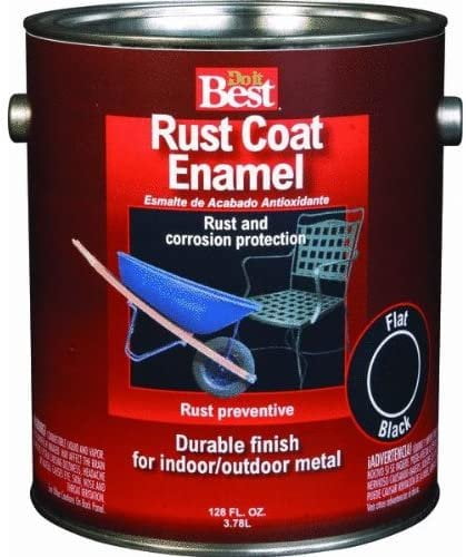 Rust-Oleum Rust Coat Enamel Flat Black - Durable Oil-Based Paint - 16 1/2 Pint  Interior & Exterior Use, Professional Finish