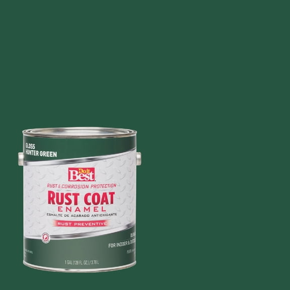 Rust-Oleum Rust Coat Enamel - Durable Oil-Based Gloss Paint - 1/2 Pint, Hunter Green Interior & Exterior Use, Professional Finish