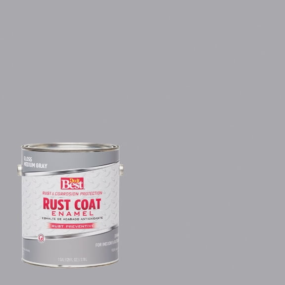 Rust-Oleum Rust Coat Enamel - Durable Gloss Finish - 30 cm, Medium Gray — Residential Use, Standard Application