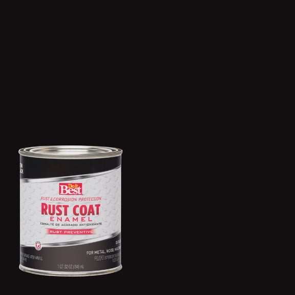 Rust-Oleum Rust Coat Enamel Flat Black - Durable - 1 Pint Residential Use, Standard Application