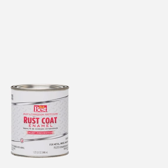 Rust-Oleum Rust Coat Enamel Gloss Paint - Durable, Oil-Based - White, 16.5 Pint Interior & Exterior Use, Professional Finish