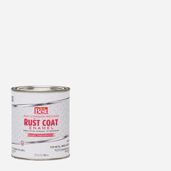 Rust-Oleum Rust Coat Enamel Gloss Paint - Durable, Oil-Based - White, 16.5 Pint — Interior & Exterior Use, Professional Finish