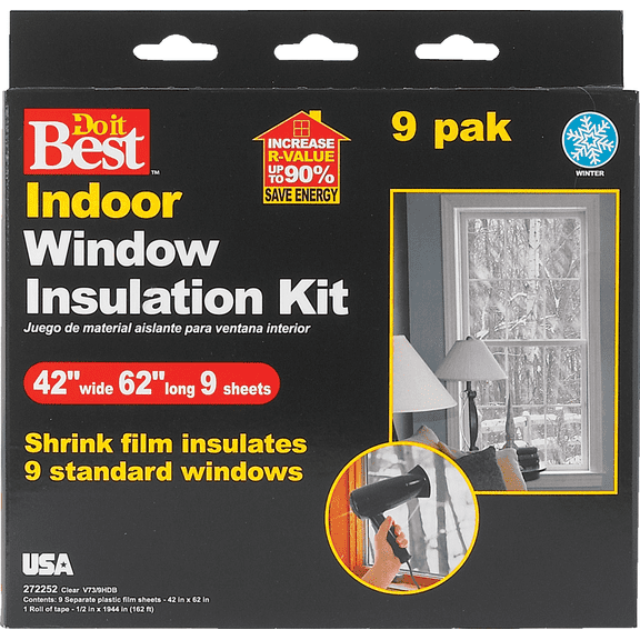 Do it Best Shrink Film Window Kit - Pack of 12 Residential Use, Standard Application