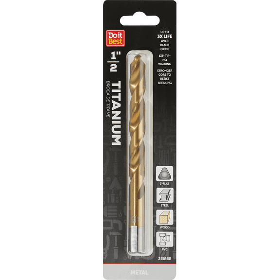 Do it Best Titanium Drill Bit - Single Pack  Professional & DIY Use, Standard Battery Platform