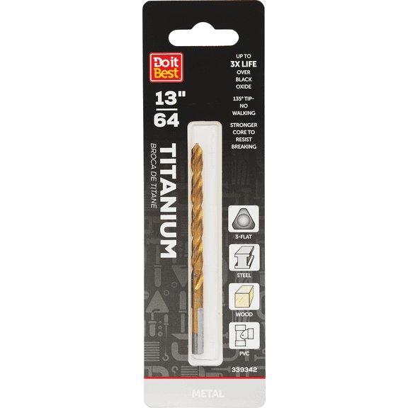 Do it Best Titanium Drill Bit - Single Pack  Professional & DIY Use, Standard Battery Platform