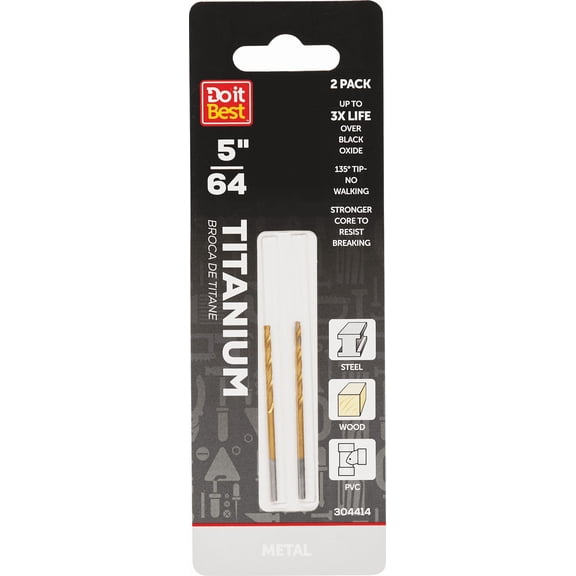 Do it Best Titanium Drill Bit - Single Pack  Professional & DIY Use, Standard Battery Platform