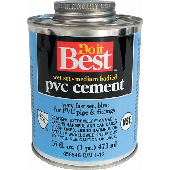 Do it Best Wet Set PVC Solvent Cement - Pack of 12 Residential Use, Standard Application