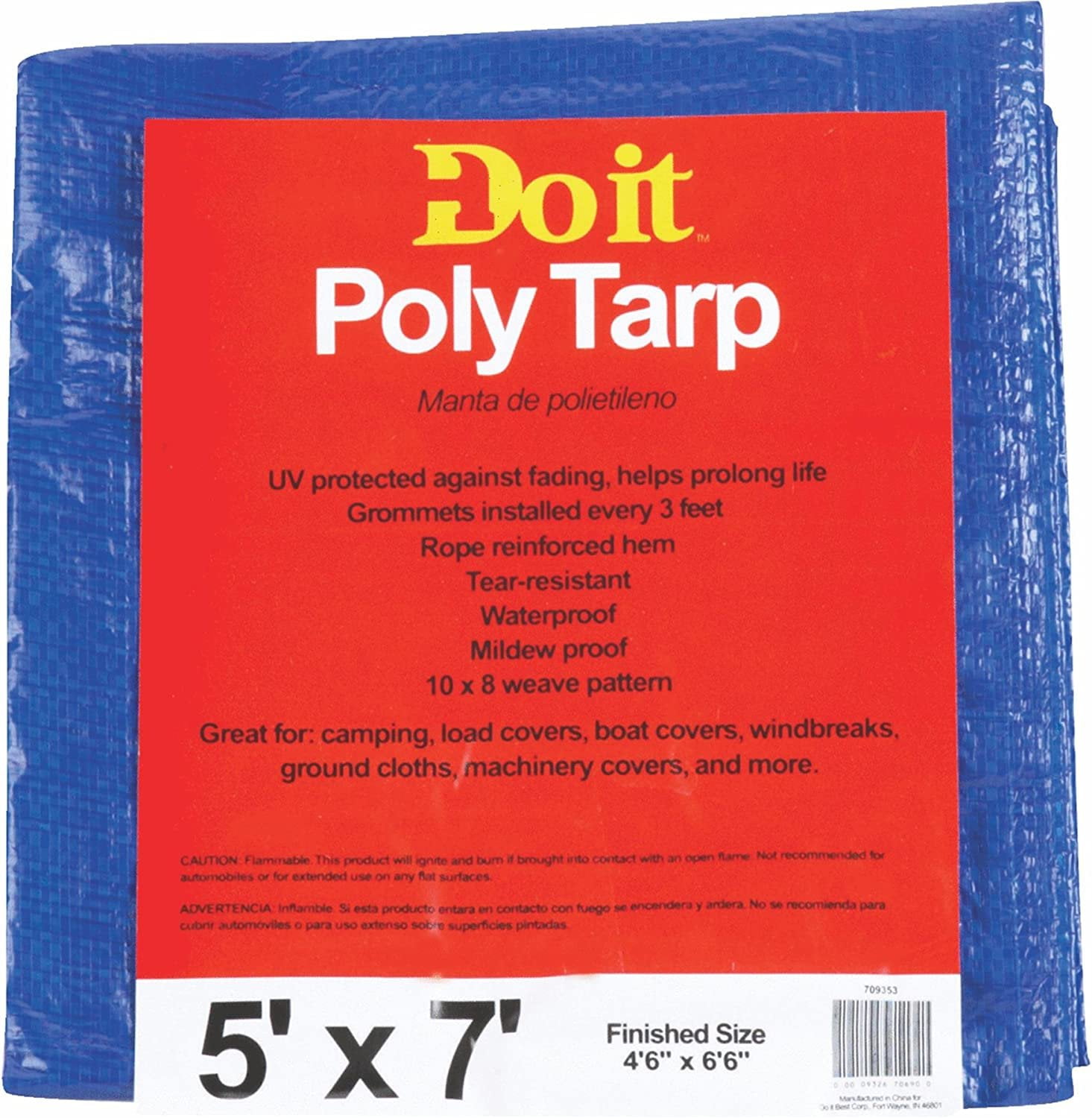 Do it MediumDuty Blue Tarpaulin, 5X7 BLUE MED DUTY TARP