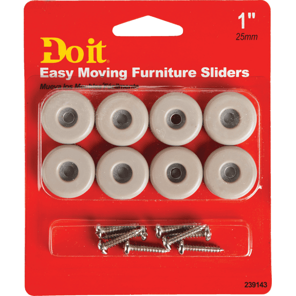 Do it Screws Or Adhesive Slide Glide - Pack of 4  Construction & DIY Use, Standard Hardware Spec