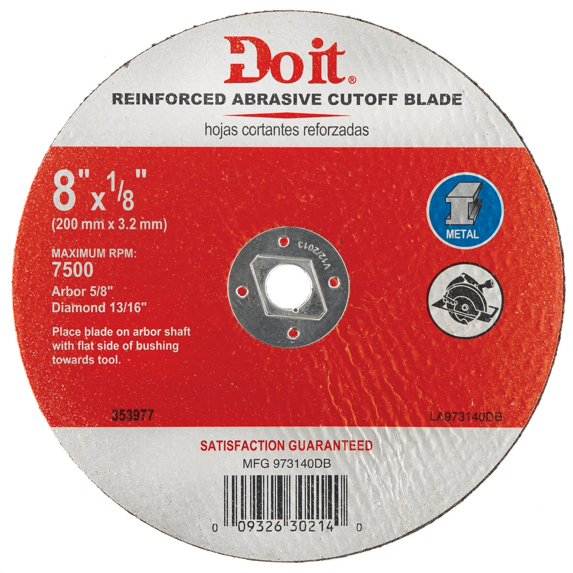 Do it Type 1 8 In. x 1/8 In. x 5/8 In. Metal Cut-Off Wheel 973140DB