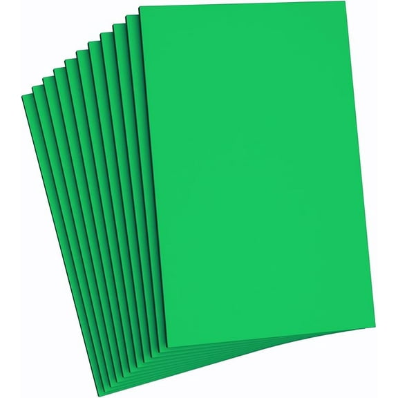 Dark Green Crafts Foam Sheets, 8.5x5.5 Inch Halloween Colored Eva Foam for Crafts Classroom Scrapbook DIY Cosplay (Dark Green-10 Sheets)