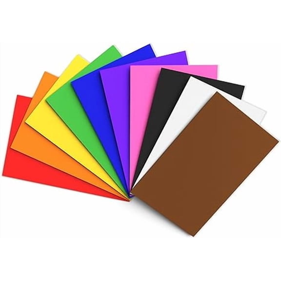 10PC Foam Sheets Crafts, 8.5x5.5 Inch 10 Colors Halloween Foam Paper for Crafts Project Scrapbooking DIY Cosplay, Birthday Party (10 Sheets)