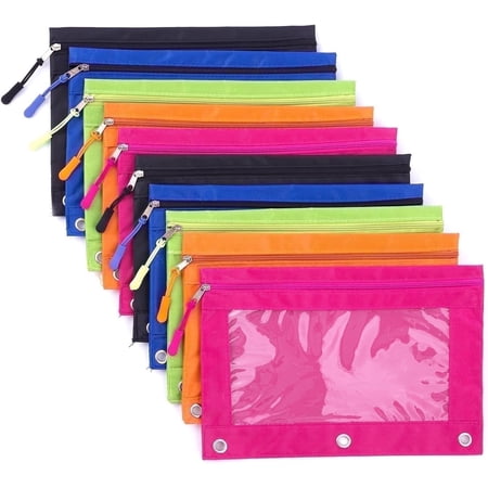 DoDoMagxanadu 3 Ring Binder Pencil Pouch with Zipper, Pencil Case with Rivet Enforced 3 Ring for School Supplies, 10 Pack 5 Colors price history and forecast - DoDoMagxanadu MX-PCA01