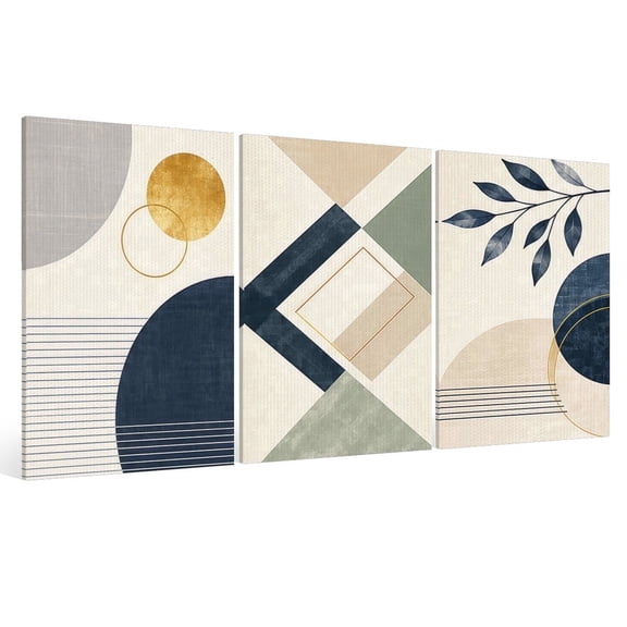 DoMyArt Wall Art Abstract Geometry 3 PCS Inner Wooden Framed Print Canvas, 8x12 Inch Canvas Poster Modern Home Wall Decor