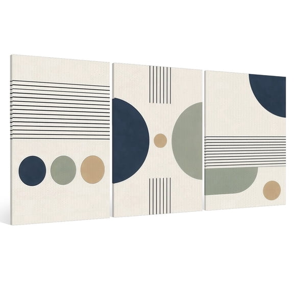 DoMyArt Wall Art Abstract Geometry 3 PCS Inner Wooden Framed Print Canvas, 8x12 Inch Canvas Poster Modern Home Wall Decor
