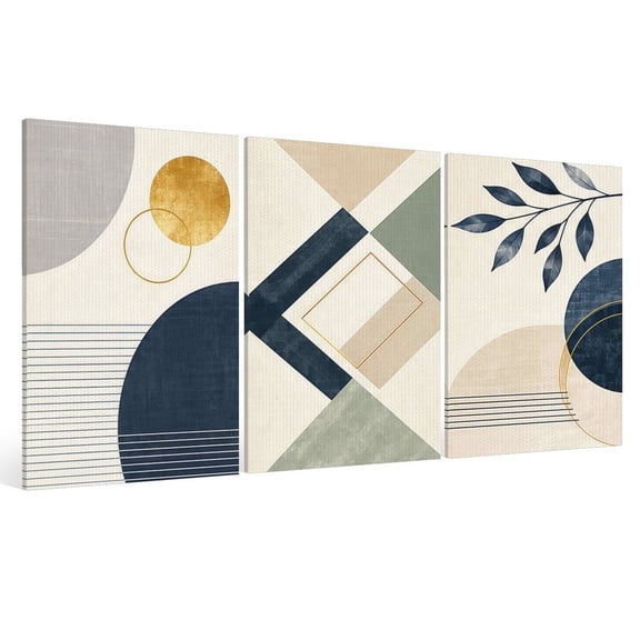 DoMyArt Wall Art Abstract Geometry 3 PCS Inner Wooden Framed Print Canvas, 8x12 Inch Canvas Poster Modern Home Wall Decor