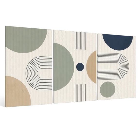 DoMyArt Wall Art Abstract Geometry 3 PCS Inner Wooden Framed Print Canvas, 8x12 Inch Canvas Poster Modern Home Wall Decor