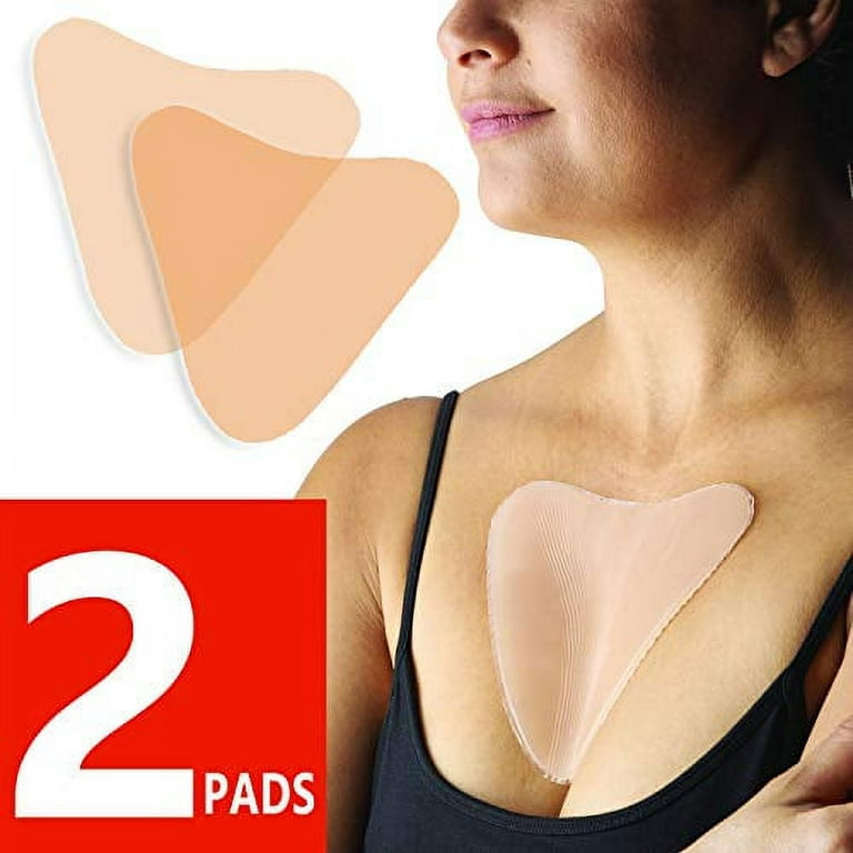 DoSensePro Chest Wrinkle Pads - Pack of 2 Silicone Chest Wrinkle Patches  for Cleavage Wrinkle Prevention - Results from 1st Use, Line Repair Patch,  Reusable Anti-Aging Stickers 
