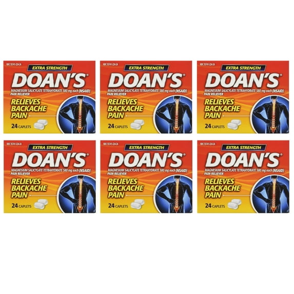 Doan's Extra Strength Pain Reliever Caplets, 24 Ct, 6-Pack