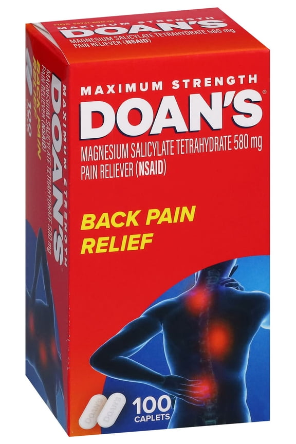 Maximum Strength Backache Pain Reliever Caplets, 100 Count