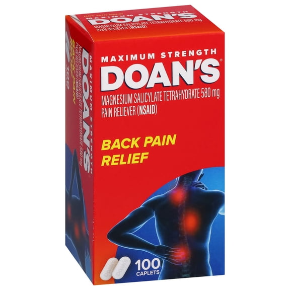 Doan's Maximum Strength Backache Pain Reliever Caplets, 100 Count