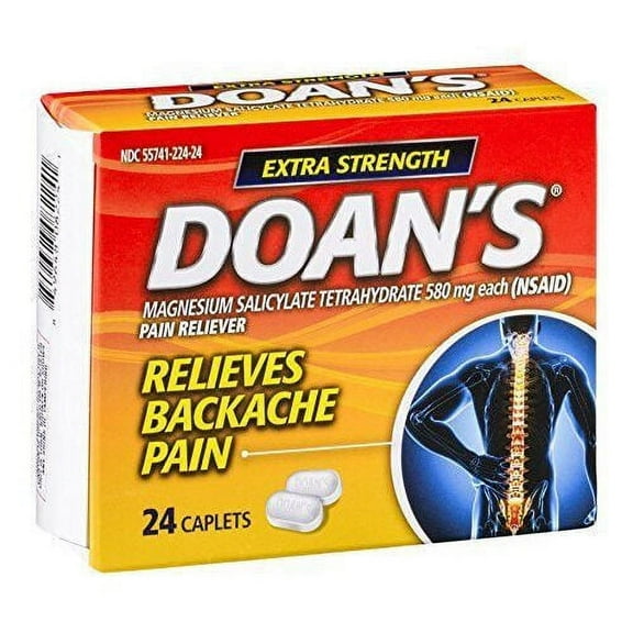Doans Extra Strength Relieves Backace Pain Reliever Caplets - 24 Caplets