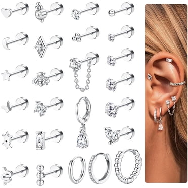 Aazon.co: Jstyle Hypoallergenic Surgical Steel Earrings For Sensitive