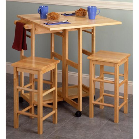 Doba-BNT Beech Beechwood TABLEDROP LEAF2 SQ STOOL2 DRAWERS