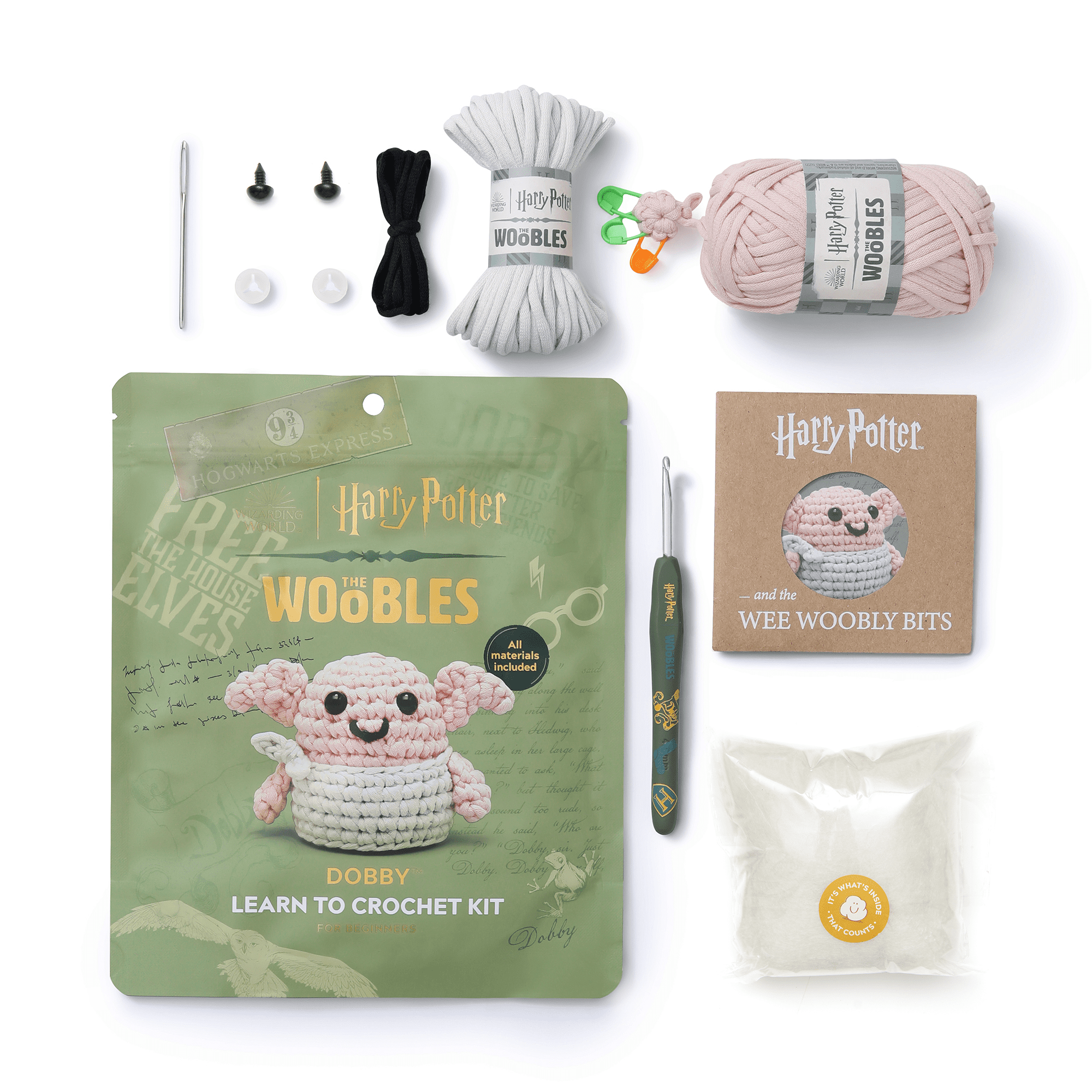 小物 GroundY DOBBY WOOL TWO-TONE COLOR STOLE The Woobles Beginner Crochet Amigurumi Kit – Dobby, Learn to