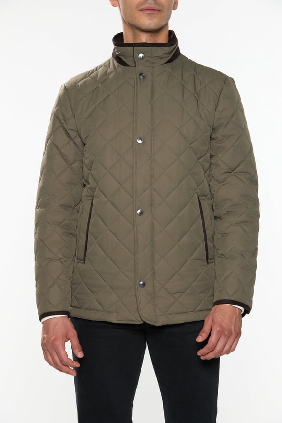 Dobby Diamond Quilted Car Coat