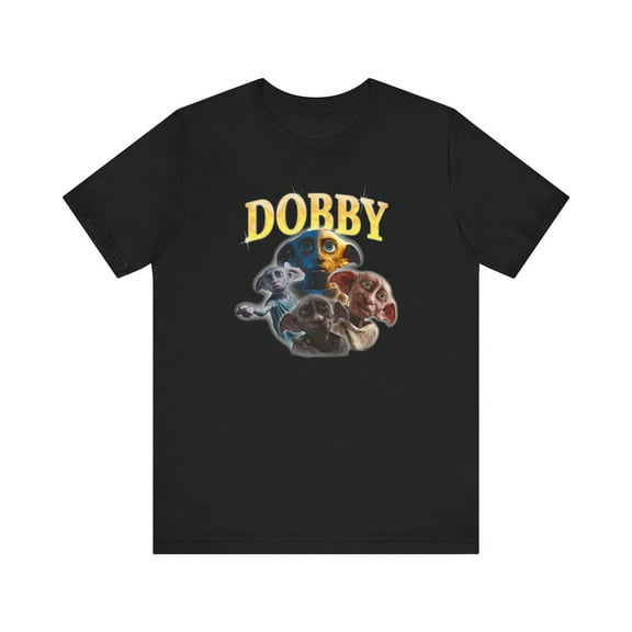 Dobby Golden Name Harry Potter Unisex T-Shirt, Black Color, Size M