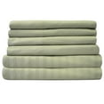 thumbnail image 1 of Dobby Stripe Sheets - 4 Piece 1500 Supreme Collection Fine Brushed Microfiber Deep Pocket Sheet Set - Sage, Twin, 1 of 3