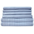thumbnail image 1 of Dobby Stripe Sheets - 6 Piece 1500 Supreme Collection Fine Brushed Microfiber Deep Pocket Sheet Set - Light Blue, Queen, 1 of 3