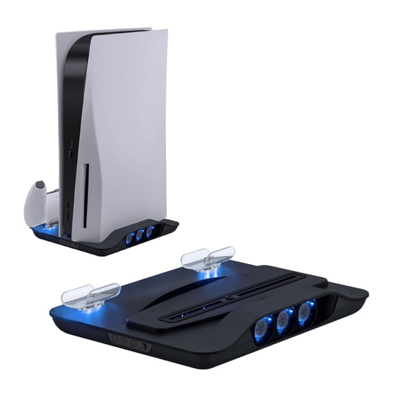 Dobe Multifunctional Cooling Fan Base Stand with Dual Charging Station with USB Port for PS5 - Black