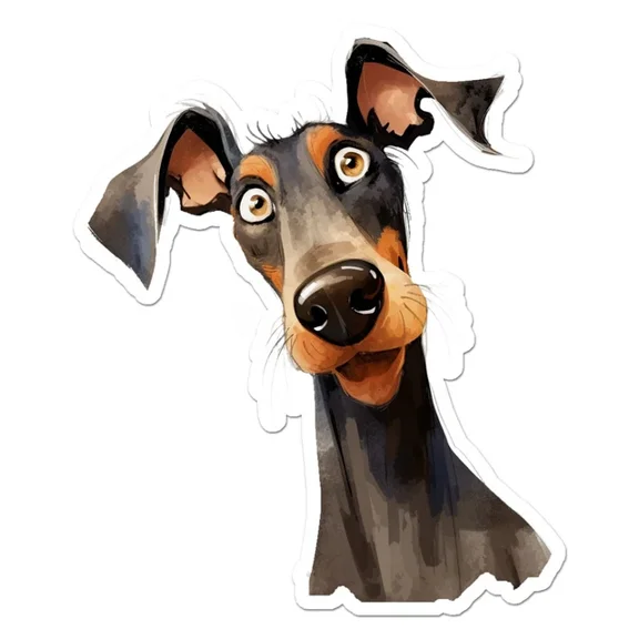 Doberman Big Ears Vinyl Decal Sticker