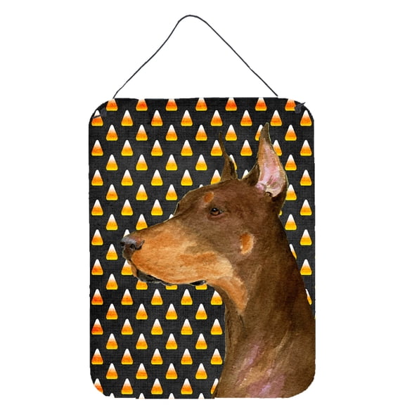 Doberman Candy Corn Halloween Portrait Wall or Door Hanging Prints