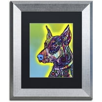 "Doberman" Canvas Art by Dean Russo, Black Matte, Silver Frame