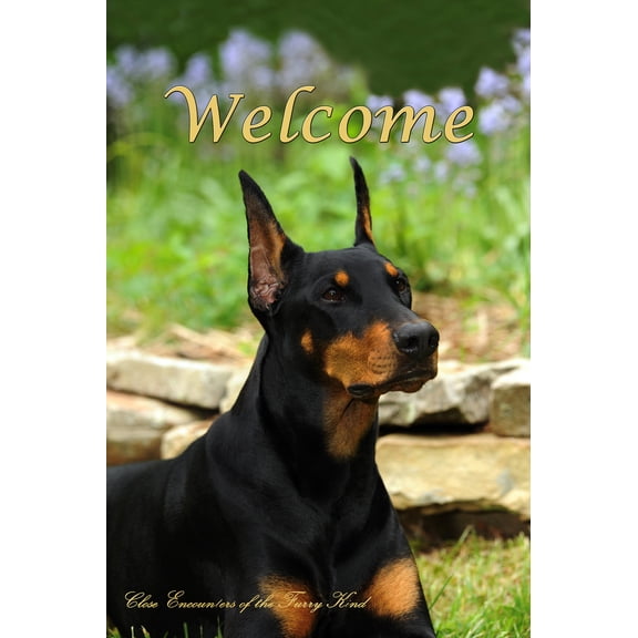 Doberman Cropped - Best of Breed CEFK Welcome Photo Garden Flag